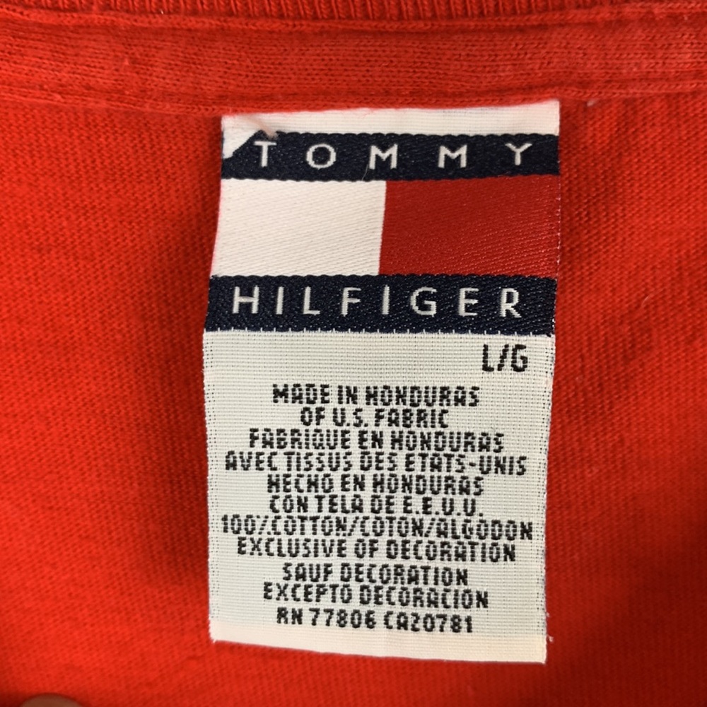 Tommy Hilfiger red short sleeved tee shirt size large - Picture 4 of 5